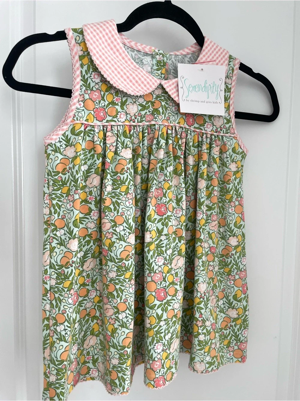 NEW 2 Shrimp & Grits Kids Tops Floral Gingham Cottagecore Southern NWT. 23